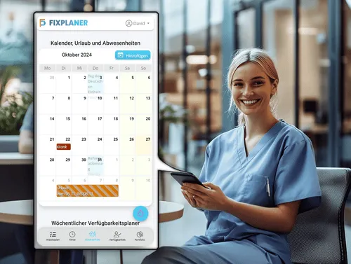 Handwerker, der seine Abwesenheit bucht