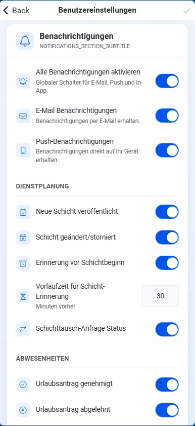 Benachrichtigungseinstellungen